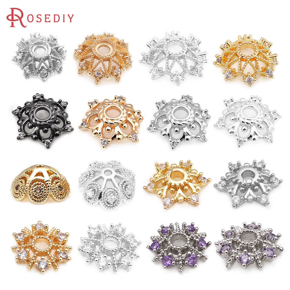 Flower Supply - 18K Gold Color Brass and Zircon