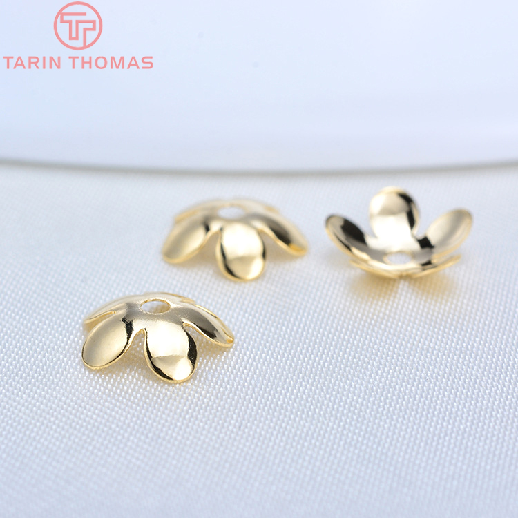 Supply Florist - (3176)20PCS 8.5MM 24K Gold Color Brass