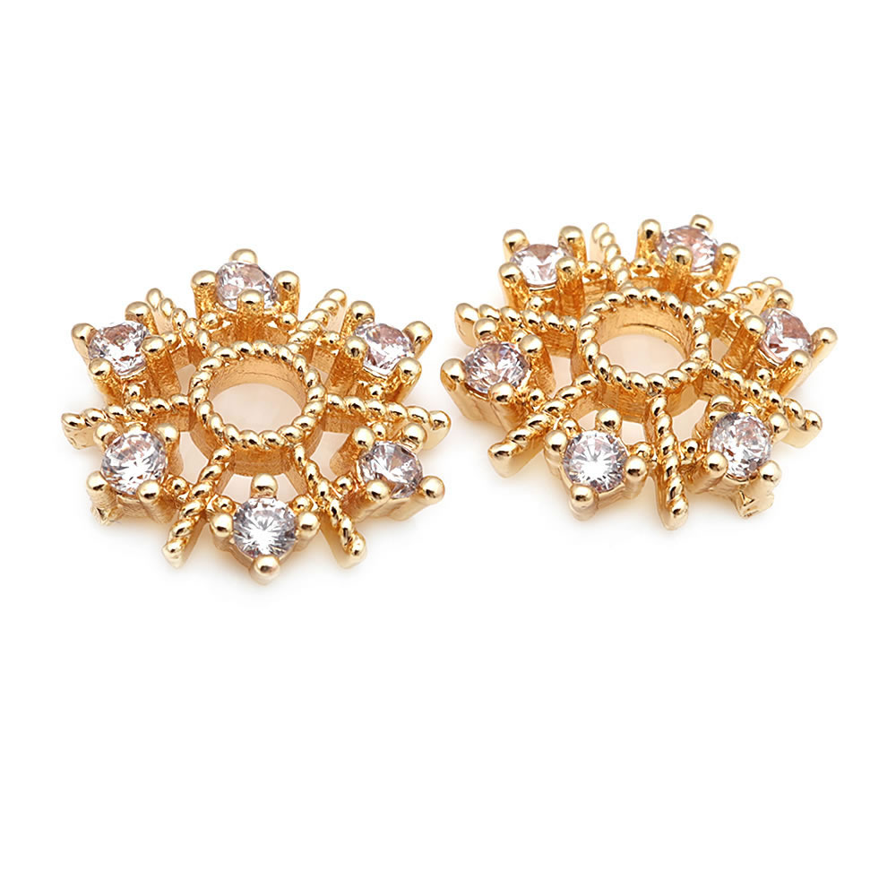 18K Gold Color Brass and Zirco - Flower Supply recension och pris