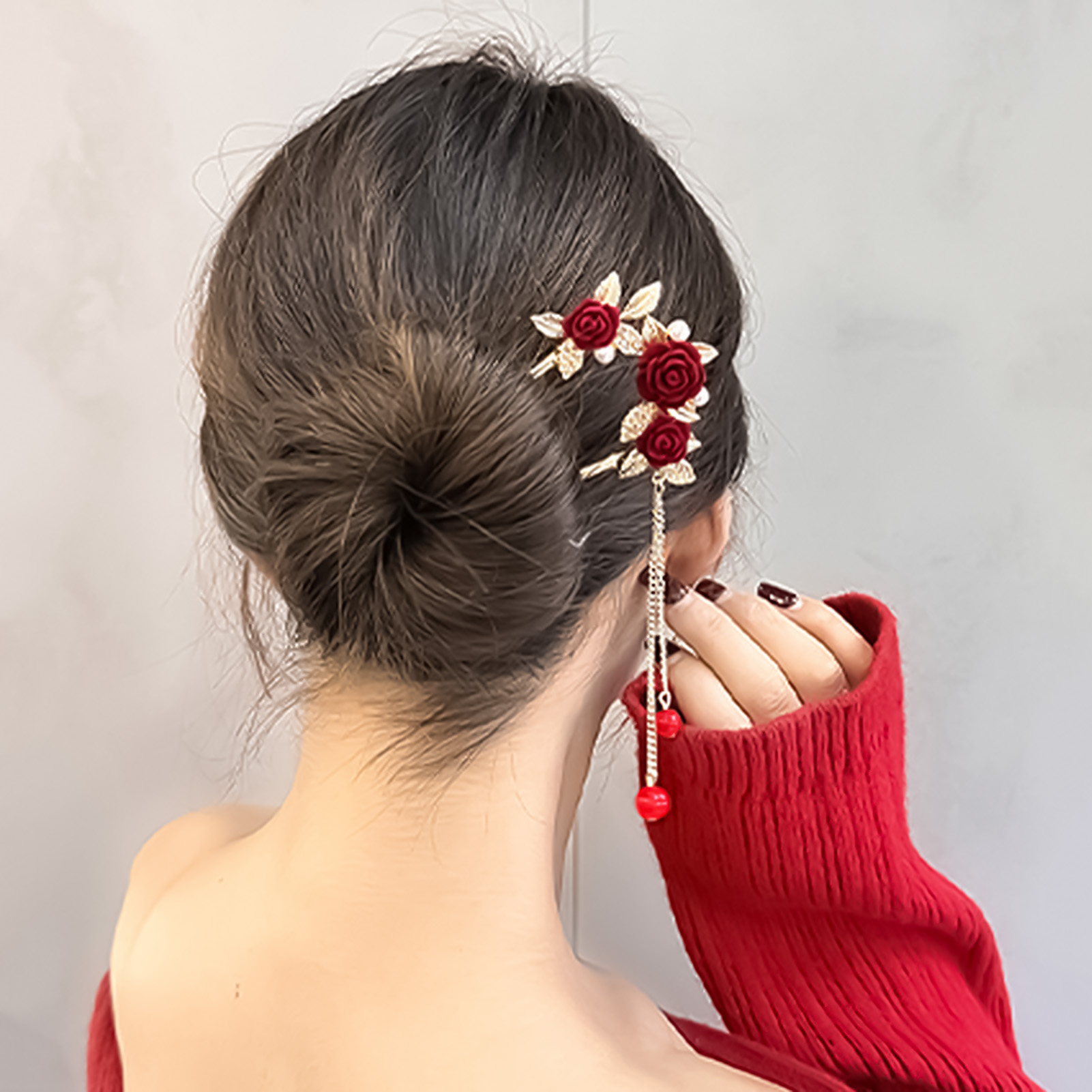 Chinese Style Rose Flower Hair - Supply Florist recension och pris